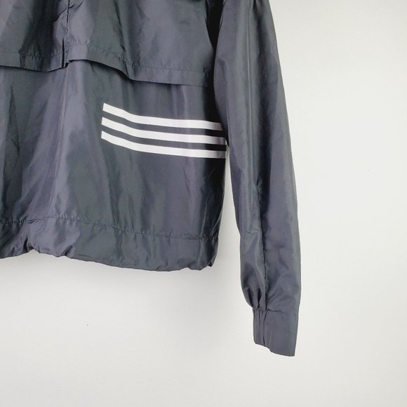 Adidas ID Soft Shell Hooded Windbreaker Pockets Drawstring Waist Med CW2280 - Picture 9 of 11